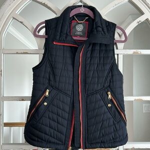 Vince Camuto navy vest with gold accents
